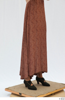  Photos Woman in Historical formal dress 2 brown dress formal historical clothing leg lower body 0009.jpg